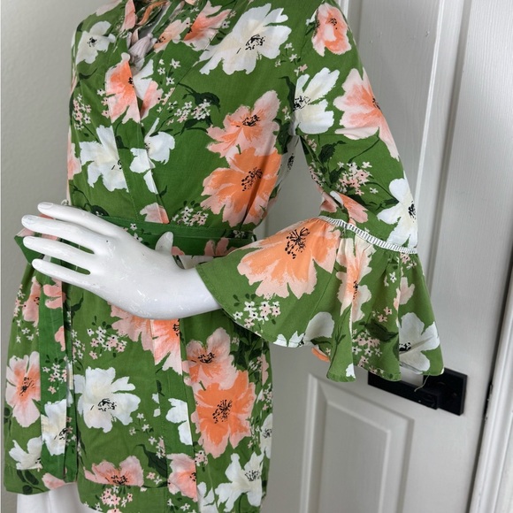 Gilligan and O'Malley Plush Multi-Colored Floral Belted SHORT Robe SZ XS. A33 - Picture 4 of 17